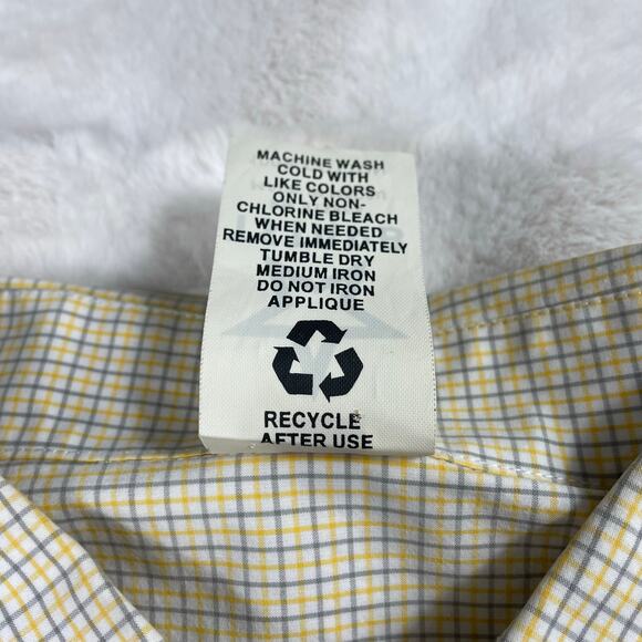 🔥Checked Yellow Gray Skull Artsy Painted Short Sleeve Button Up Shirt 2XL - Picture 10 of 15